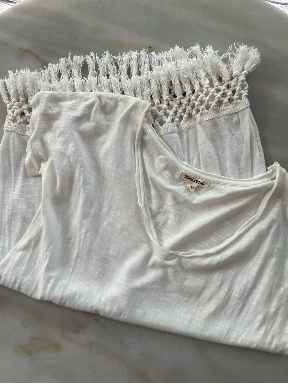 Billabong Lightweight White V-Neck coverup size L
